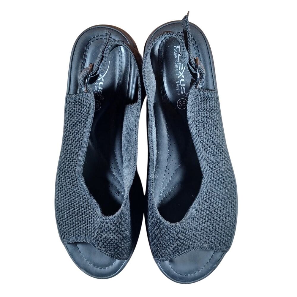 Flexus by Spring Step Mayberry Black Knit Wedge Sandals Women’s Size 38 / 7.5-8 - Picture 9 of 10